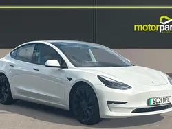 Pearl white multicoat Used 2021 Tesla Model 3 Performance Sedan | £20,850 (Fair price)