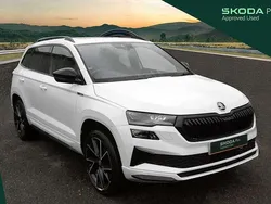 Moon white metallic Used 2023 Skoda Karoq SportLine SUV | £26,995 (Fair price)