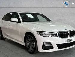 Mineral white metallic Used 2021 BMW 330 M Sport Sedan | £23,607 (Fair price)