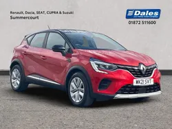 Flame red with diamond black roof Used 2021 Renault Captur Play SUV | £12,650 (Fair price)