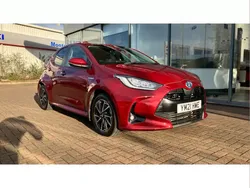 Red Used 2021 Toyota Yaris Hybrid Design Hatchback | £15,490 (Fair price)