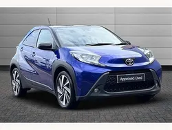 Juniper blue with black Used 2023 Toyota Aygo Hatchback | £12,595 (Fair price)