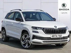 Moon white metallic Used 2024 Skoda Karoq SportLine SUV | £30,290 (A bit pricey)
