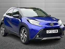 Juniper blue with black Used 2023 Toyota Aygo Hatchback | £13,895 (Fair price)