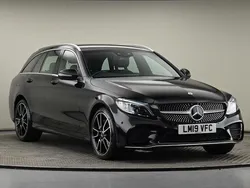 Obsidian black metallic finish Used 2019 Mercedes C220 AMG line Estate | £20,000 (Fair price)