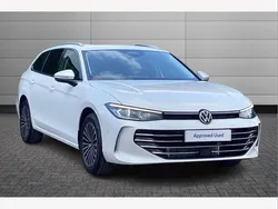 White New 2025 VW Passat Elegance Estate | £39,050 (Fair price)