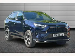 Obsidian blue with black roof Used 2023 Toyota RAV4 Hybrid SUV | £34,295 (Fair price)