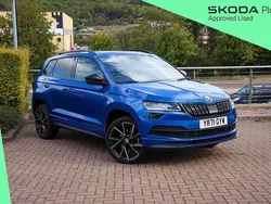Race blue metallic Used 2021 Skoda Karoq SportLine SUV | £23,265 (Fair price)