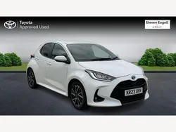 White Used 2023 Toyota Yaris Hybrid Design Hatchback | £17,245 (Fair price)