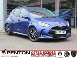 Blue Used 2022 Toyota Yaris Hybrid Design Hatchback | £14,790 (Fair price)