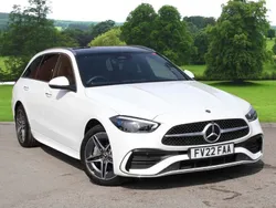 Polar white Used 2022 Mercedes C300e AMG Line Premium Plus Estate | £31,999 (Fair price)