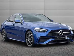 Blue Used 2024 Mercedes C300e AMG Line Premium Plus Sedan | £40,500 (Fair price)