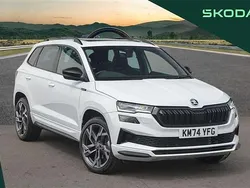 Moon white metallic Used 2024 Skoda Karoq SportLine SUV | £31,995 (Fair price)