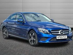 Brilliant blue Used 2019 Mercedes C220 Premium Plus Sedan | £20,500 (Fair price)