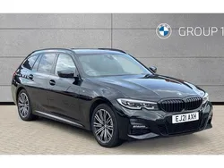 Black sapphire metallic paint Used 2021 BMW 330e M Sport Estate | £20,749 (Fair price)