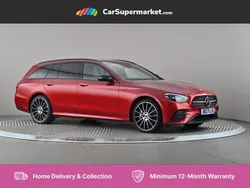 Red Used 2021 Mercedes E400 AMG line Estate | £42,676 (A bit pricey)