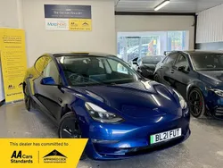 Blue Used 2021 Tesla Model 3 Long Range Sedan | £15,495 (Fair price)
