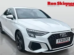 White Used 2021 Audi A3 S-Line Sedan | £19,999 (Fair price)