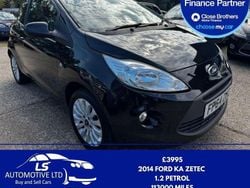 Black Used 2014 Ford Ka Zetec Hatchback | £2,495 (Expensive)