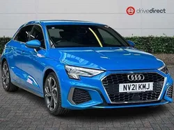 Blue Used 2021 Audi A3 Sportback S-Line Hatchback | £20,490 (Fair price)