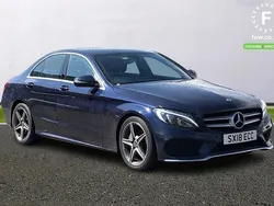 Blue Used 2018 Mercedes C220 AMG line Sedan | £17,099 (Good price)