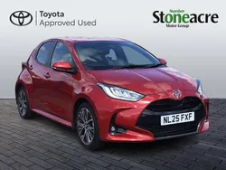 Red Used 2025 Toyota Yaris Hybrid Hatchback | £22,250 (A bit pricey)