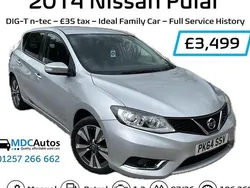Silver Used 2014 Nissan Pulsar N-TEC Hatchback | £3,499 (Fair price)