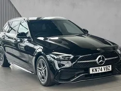 Obsidian black metallic Used 2024 Mercedes C220 AMG line Estate | £36,278 (A bit pricey)