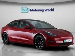 Red Used 2022 Tesla Model 3 Performance Sedan | £22,000 (Fair price)