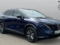 Two tone special blue pearl/pearl black roof and Used 2024 Nissan Ariya Evolve SUV | £29,192 (Fair price)