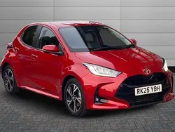 Red Used 2025 Toyota Yaris Hybrid Design Hatchback | £21,295 (Fair price)