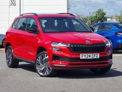 Velvet red Used 2024 Skoda Karoq SportLine SUV | £27,495 (Fair price)