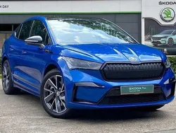 Race blue metallic Used 2025 Skoda Enyaq iV SportlinePlus SUV | £35,399 (A bit pricey)