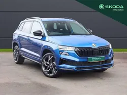 Blue New 2025 Skoda Karoq SportLine SUV | £32,495 (Expensive)