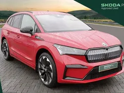 Velvet red metallic Used 2024 Skoda Enyaq iV SportlinePlus SUV | £36,980 (Expensive)