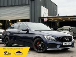 Blue Used 2017 Mercedes C220 AMG line Sedan | £13,990 (Good price)