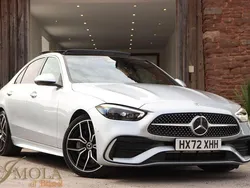 Silver Used 2022 Mercedes C300e AMG line Sedan | £32,990 (Expensive)