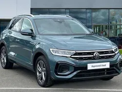 Petrol blue metallic Used 2024 VW T-Roc R-line SUV | £28,736 (Fair price)