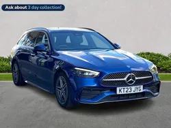 Blue Used 2023 Mercedes C300e AMG Line Premium Plus Estate | £31,799 (Fair price)