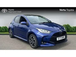 Blue Used 2022 Toyota Yaris Hybrid Design Hatchback | £15,771 (Fair price)