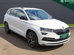 Moon white metallic Used 2021 Skoda Karoq SportLine SUV | £18,995 (Fair price)
