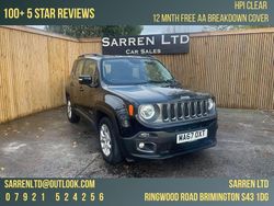Black Used 2017 Jeep Renegade Longitude SUV | £9,995 (Fair price)