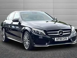 Obsidian black Used 2018 Mercedes C250 AMG Line Premium Plus Sedan | £20,695 (Fair price)