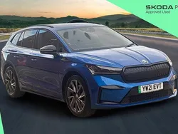 Race blue metallic Used 2021 Skoda Enyaq iV SportLine SUV | £22,500 (Fair price)