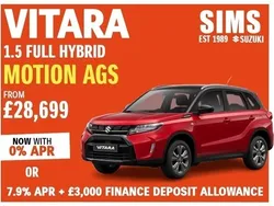 Red New 2024 Suzuki Vitara SUV | £29,049