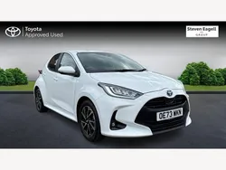 White Used 2023 Toyota Yaris Hybrid Design Hatchback | £17,774 (Fair price)