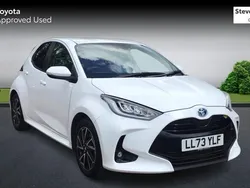 White Used 2023 Toyota Yaris Hybrid Design Hatchback | £18,411 (Fair price)