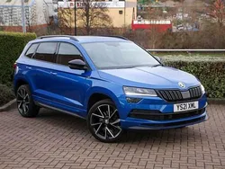 Race blue metallic Used 2021 Skoda Karoq SportLine SUV | £19,245 (Fair price)