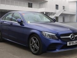 Blue Used 2019 Mercedes C300 AMG line Sedan | £22,995 (Fair price)