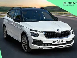 Moon white metallic black magic pearl effect New 2025 Skoda Kamiq Design Edition SUV | £23,500